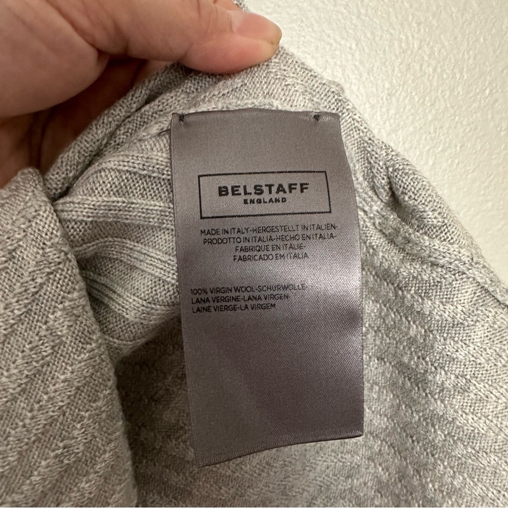 Belstaff 100% virgin wool Gray Ribbed Sweater size XS - Picture 3 of 7